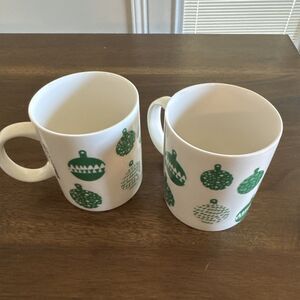 Starbucks Christmas Mugs 2016 Holiday Ornaments Tea Coffee Cups 12 Oz Set Of 2